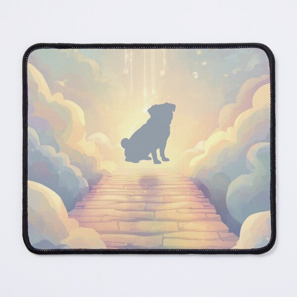 Item preview, Blue Rainbow Bridge Pug Watercolor – Pet Memorial Art designed and sold by Esterlane.