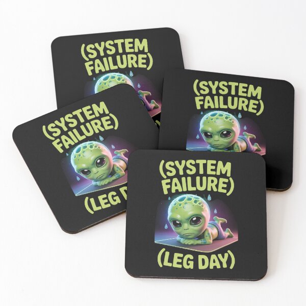 Item preview, System Failure Leg Day - Cute 3D Alien Workout - Funny Gym Humor designed and sold by Planet Sarcasm.