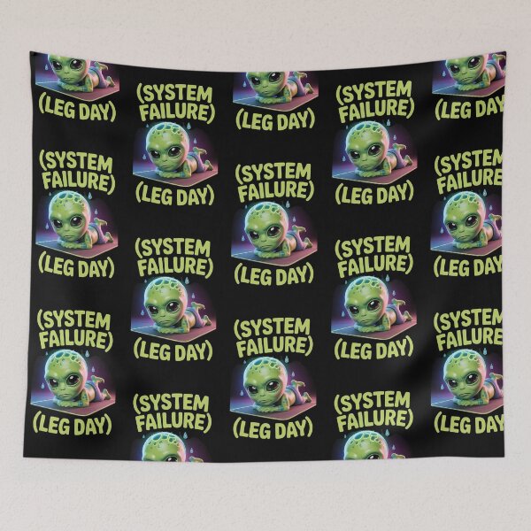 Item preview, System Failure Leg Day - Cute 3D Alien Workout - Funny Gym Humor designed and sold by Planet Sarcasm.