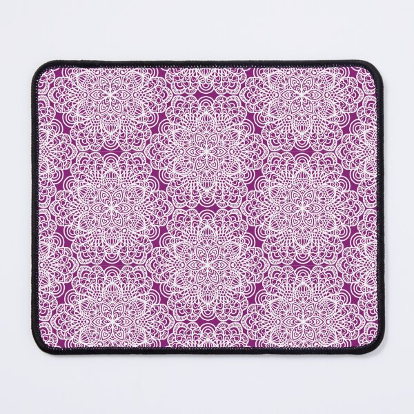 Item preview, Seamless White Mandala Floral Lace Pattern on Purple Background designed and sold by Ivalyn-Design.