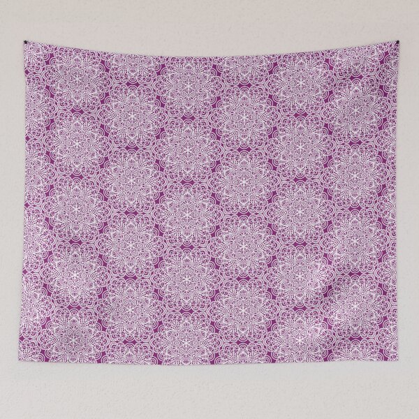 Item preview, Seamless White Mandala Floral Lace Pattern on Purple Background designed and sold by Ivalyn-Design.