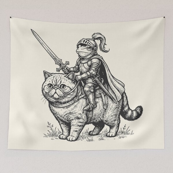 Artikelvorschau, Knight Frog Exotic Shorthair Cat Medieval Weirdcore entworfen und verkauft von Y-Vibes.