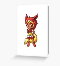 Flareon Magical Girl Chibi Greeting Card