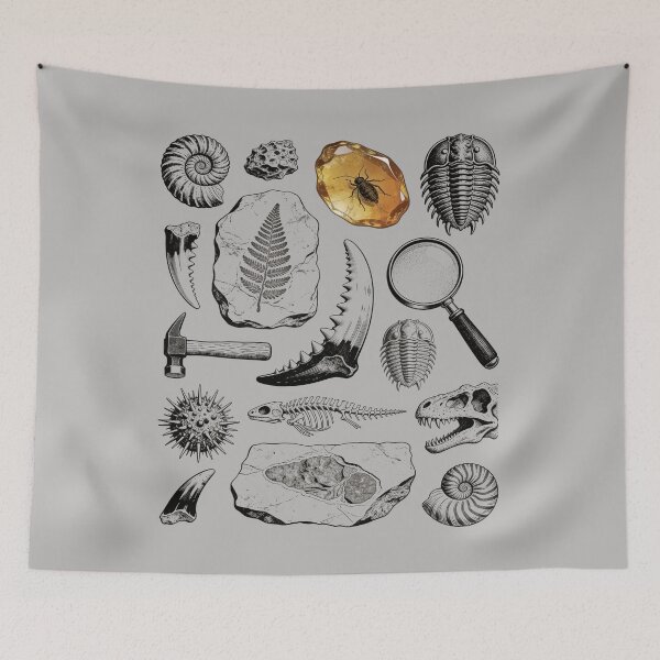 Item preview, Vintage Fossil Hunter Chart - Paleontology Engraving designed and sold by DigitalGlade.