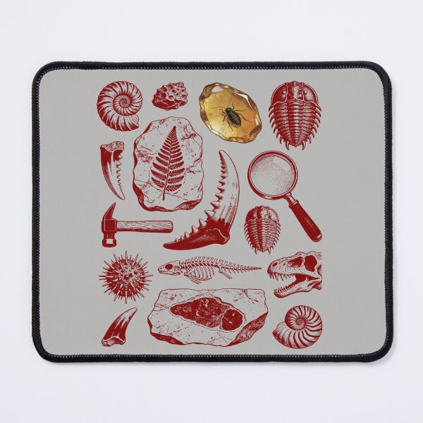 Item preview, Maroon Fossil Engraving - Vintage Red Ink Style designed and sold by DigitalGlade.