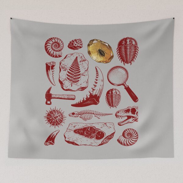 Item preview, Maroon Fossil Engraving - Vintage Red Ink Style designed and sold by DigitalGlade.