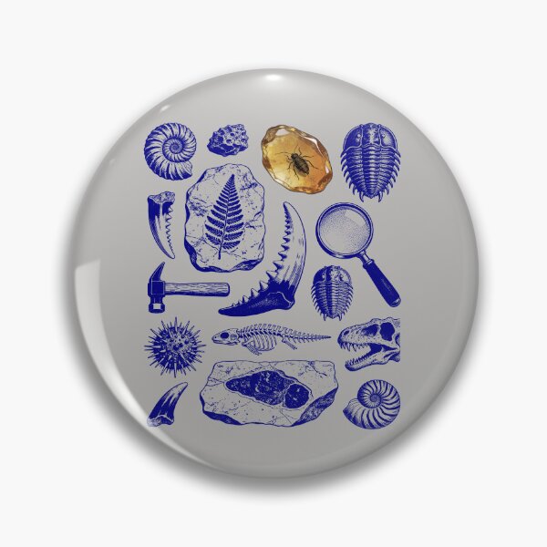 Item preview, Navy Blue Fossil Blueprint - Ancient Marine Life designed and sold by DigitalGlade.