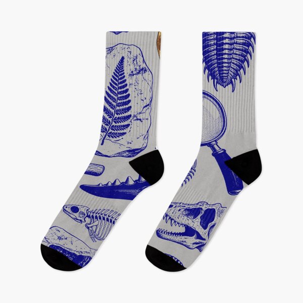 Item preview, Navy Blue Fossil Blueprint - Ancient Marine Life designed and sold by DigitalGlade.