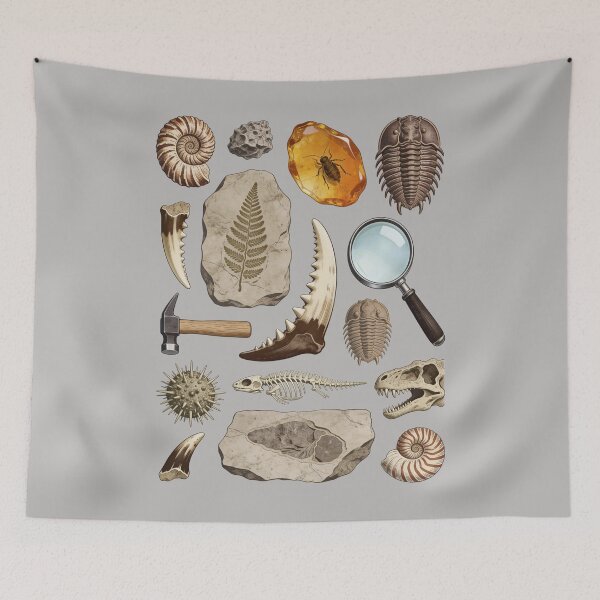 Item preview, Paleontology in Color - Hand-Tinted Fossil Hunter Chart designed and sold by DigitalGlade.