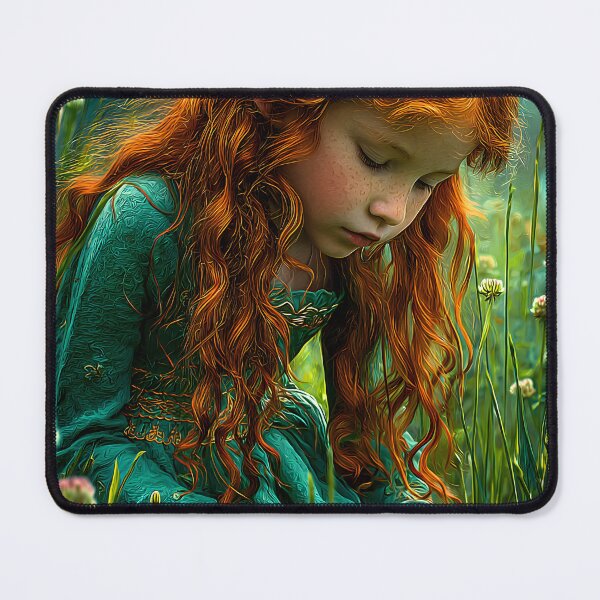 Item preview, Young Girl with Red Hair in a Green Dress designed and sold by Artessie.