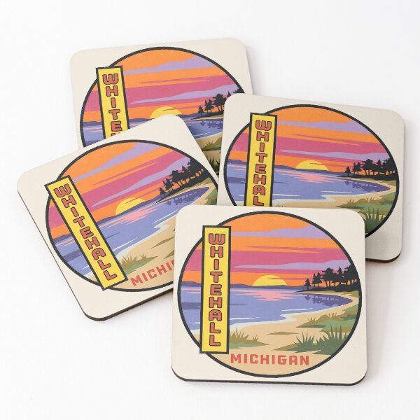 Item preview, Whitehall Michigan - Vintage Lake Michigan Sunset Design designed and sold by TheOldMittenIllustrated.