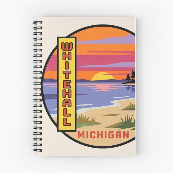 Item preview, Whitehall Michigan - Vintage Lake Michigan Sunset Design designed and sold by TheOldMittenIllustrated.
