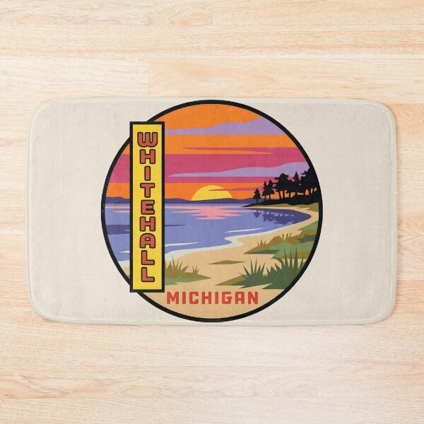Item preview, Whitehall Michigan - Vintage Lake Michigan Sunset Design designed and sold by TheOldMittenIllustrated.