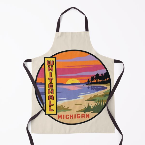 Item preview, Whitehall Michigan - Vintage Lake Michigan Sunset Design designed and sold by TheOldMittenIllustrated.