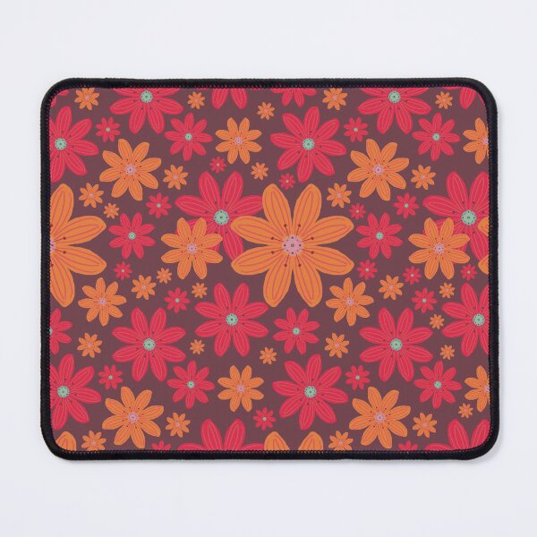 Aperçu de l'œuvre Motif rétro funky pour une fête de fleurs aux couleurs d'automne créée et vendue par Hinkson Cox.