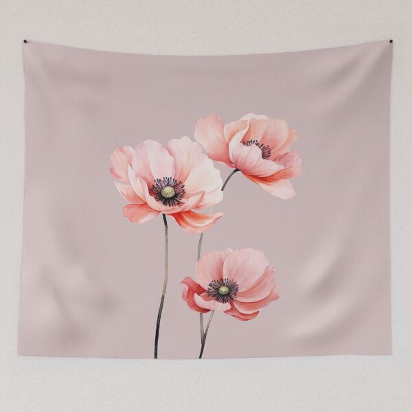 Item preview, Three Light Pink Anemone Flowers designed and sold by Violet Peonies.