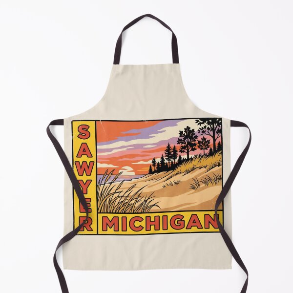 Item preview, Sawyer Michigan - Vintage Lake Michigan Sunset Design designed and sold by TheOldMittenIllustrated.