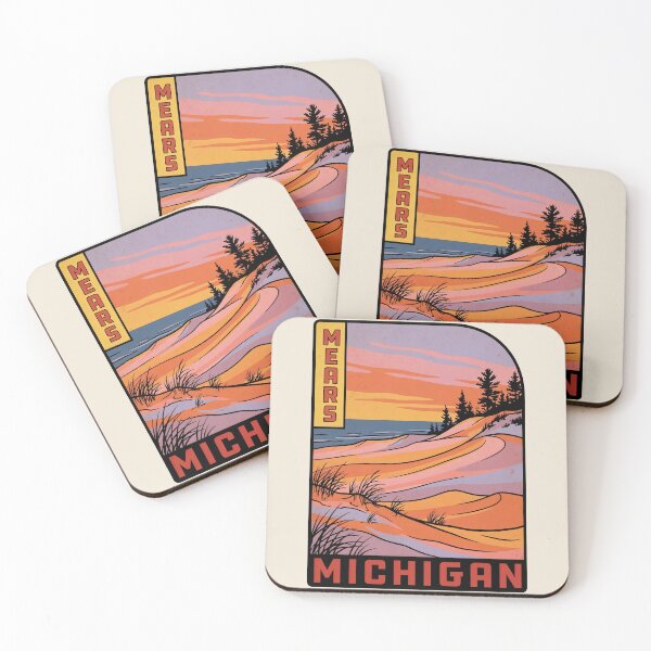 Item preview, Mears Michigan - Vintage Lake Michigan Sunset Design designed and sold by TheOldMittenIllustrated.