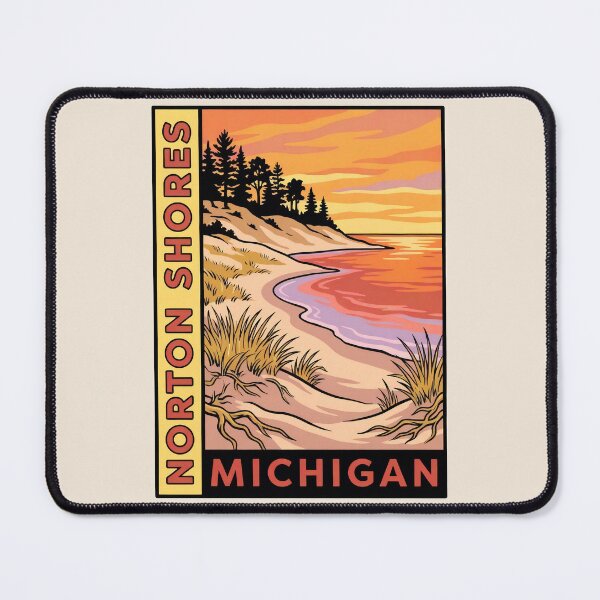 Item preview, Norton Shores Michigan - Vintage Lake Michigan Sunset Design designed and sold by TheOldMittenIllustrated.