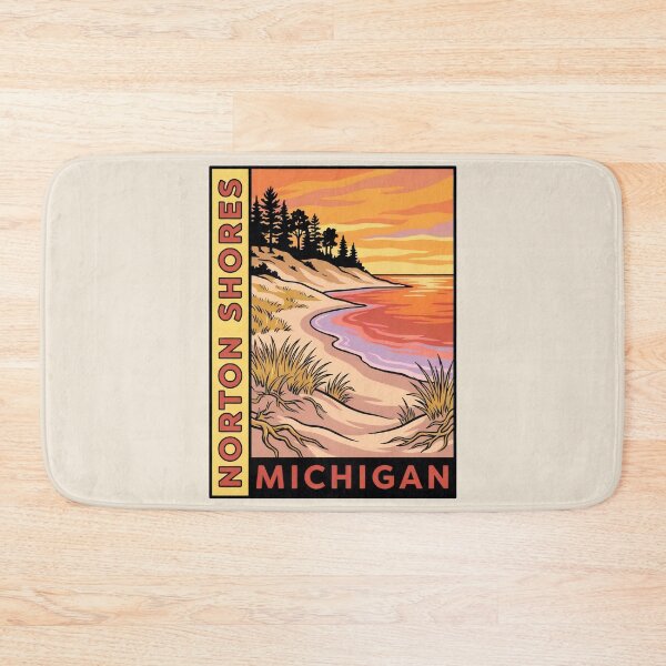 Item preview, Norton Shores Michigan - Vintage Lake Michigan Sunset Design designed and sold by TheOldMittenIllustrated.
