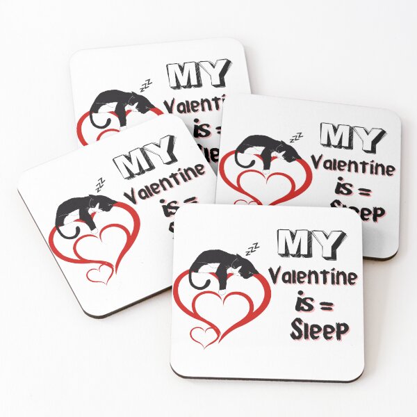 Item preview, Sleep Is My Valentine | Funny Cat Love Art designed and sold by mon369000.