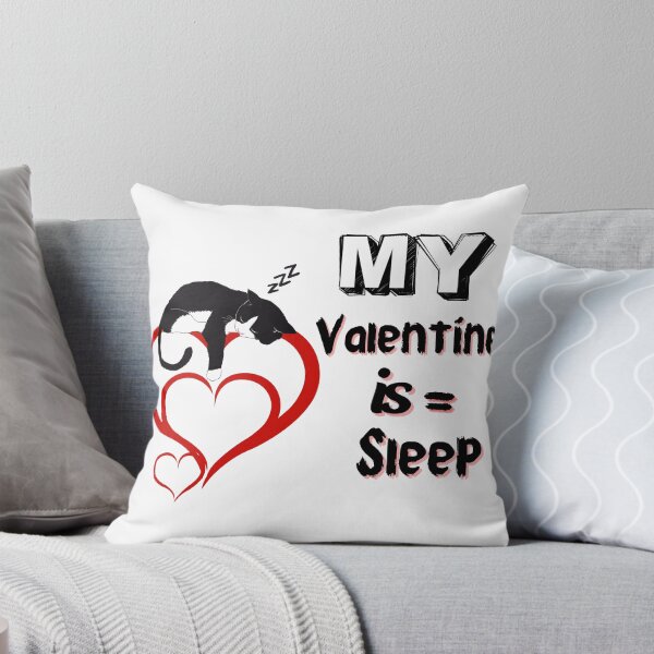 Item preview, Sleep Is My Valentine | Funny Cat Love Art designed and sold by mon369000.