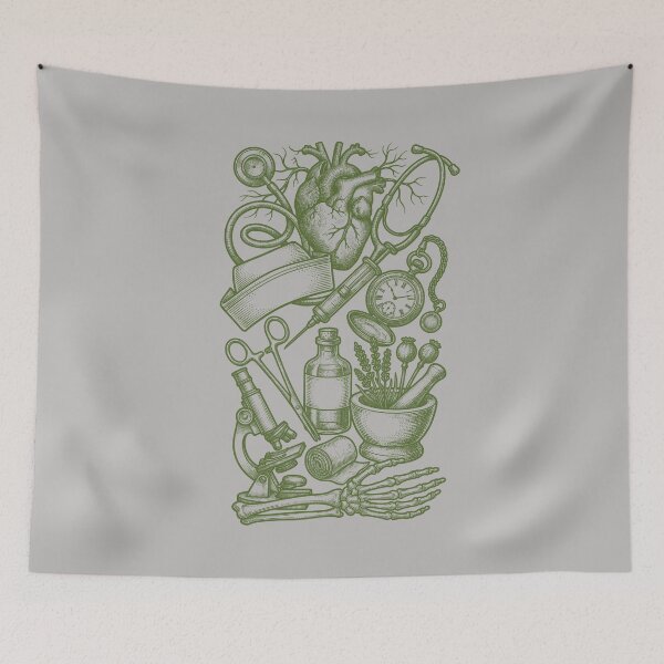 Item preview, Sage Green Herbal Medicine - Vintage Nursing Chart designed and sold by DigitalGlade.