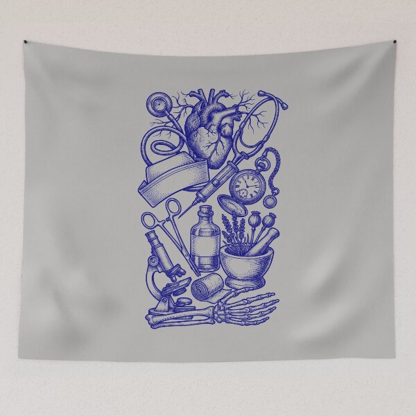 Item preview, Navy Blue Anatomy Blueprint - Clinical Medicine Art designed and sold by DigitalGlade.
