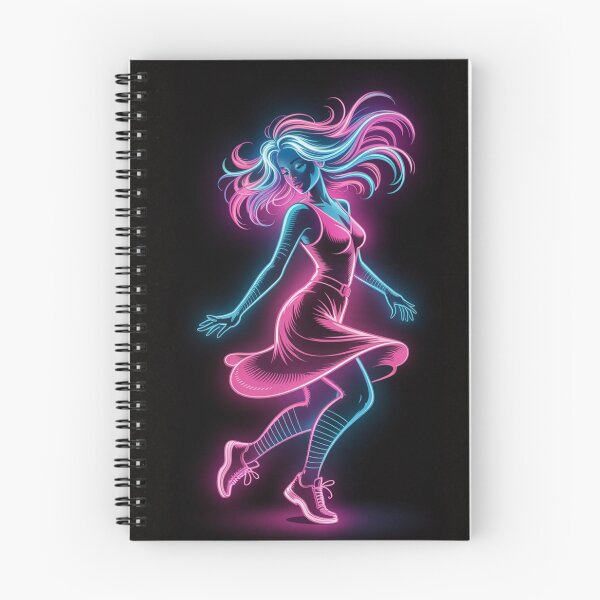 Item preview, Neon Pulse Dancer: Luminous retro futuristic girl with cybernetic energy design designed and sold by FusiTink.