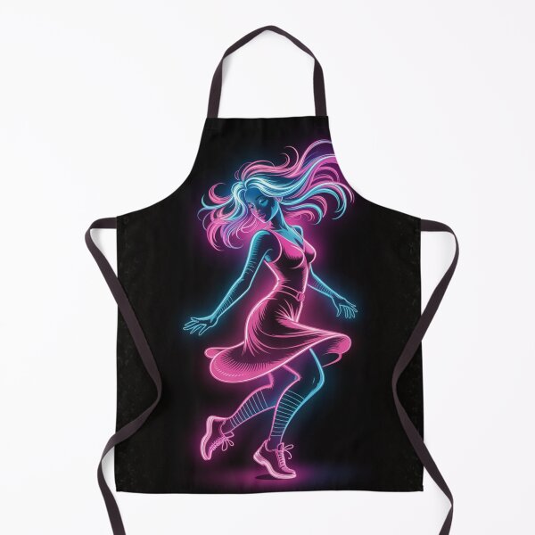 Item preview, Neon Pulse Dancer: Luminous retro futuristic girl with cybernetic energy design designed and sold by FusiTink.