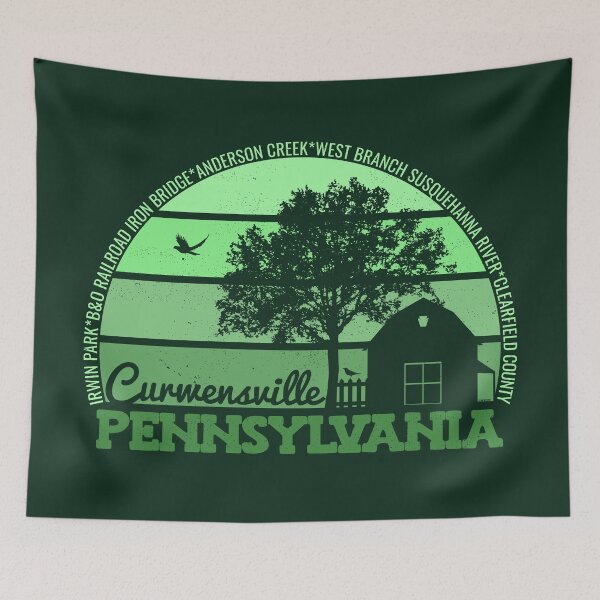 Item preview, Curwensville Pennsylvania Sunset Retro Vintage Local Pride Logo designed and sold by CRHPOD20.
