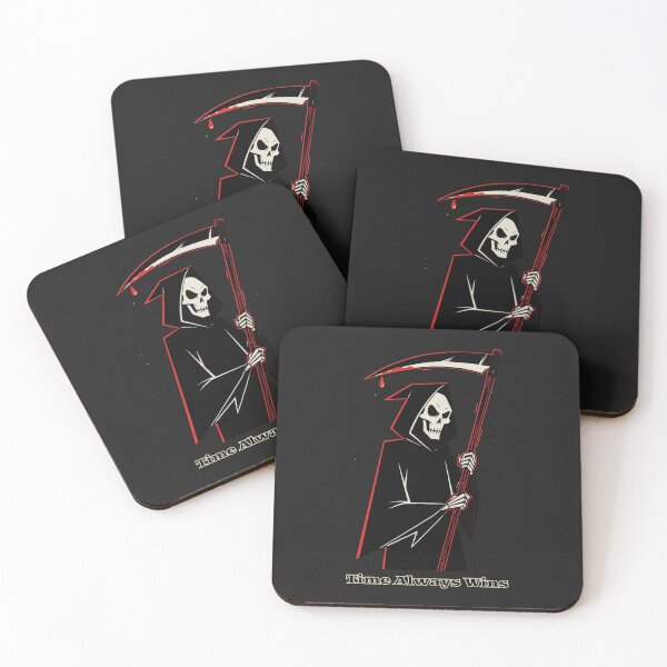 Item preview, TIME ALWAYS WINS – Grim Reaper Minimal Dark Art designed and sold by Cipher & Soul.