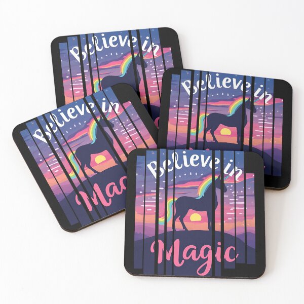Item preview, Unicorn silhouette with rainbow. Believe in Magic 1 designed and sold by Neon G.