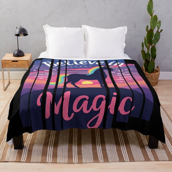 Item preview, Unicorn silhouette with rainbow. Believe in Magic 1 designed and sold by Neon G.