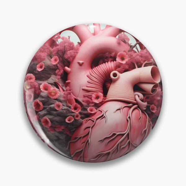 Item preview, Nature's Embrace: 3D Human Heart with Blossoms. Valentines day card. Anatomical heart with flowers. designed and sold by anytka.