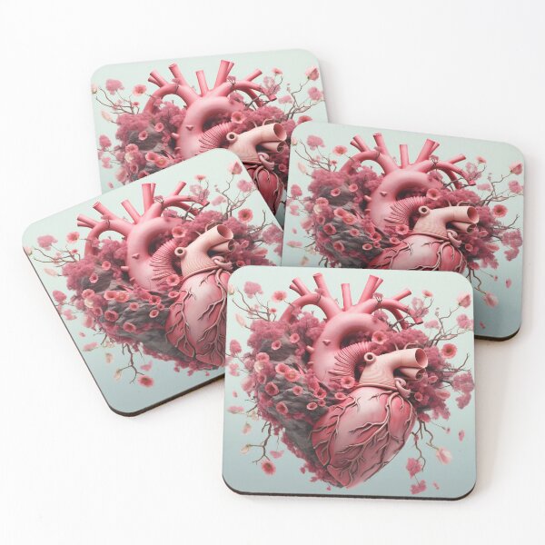 Item preview, Nature's Embrace: 3D Human Heart with Blossoms. Valentines day card. Anatomical heart with flowers. designed and sold by anytka.