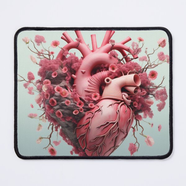 Item preview, Nature's Embrace: 3D Human Heart with Blossoms. Valentines day card. Anatomical heart with flowers. designed and sold by anytka.