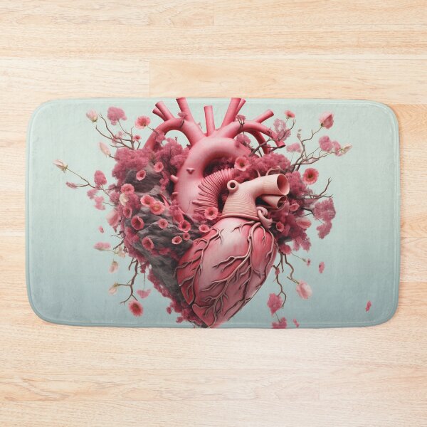 Item preview, Nature's Embrace: 3D Human Heart with Blossoms. Valentines day card. Anatomical heart with flowers. designed and sold by anytka.