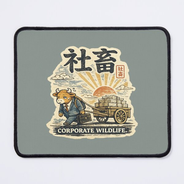 Item preview, 社畜 (Shachiku) CORPORATE WILDLIFE – Vintage Japanese Woodblock Office Humor designed and sold by Planthem.