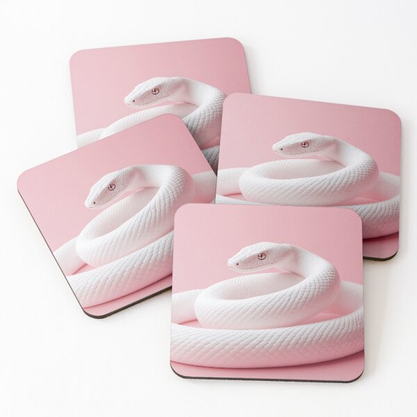 Item preview, White snake on pink background designed and sold by anytka.