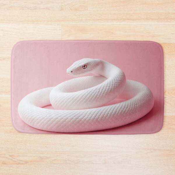 Item preview, White snake on pink background designed and sold by anytka.