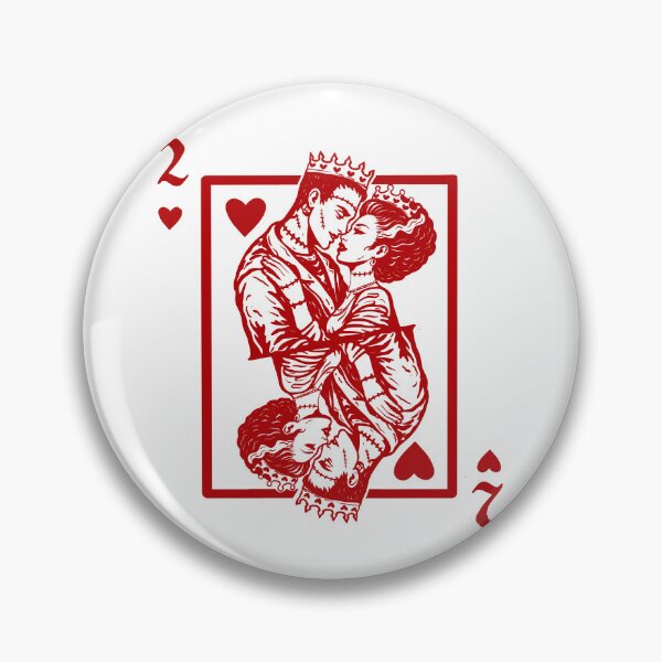 Item preview, Frankenstein Couple 2 of Hearts – Spooky Valentine Playing Card designed and sold by MoeJoedesign .