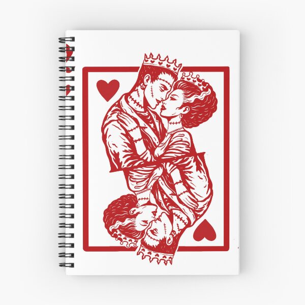 Item preview, Frankenstein Couple 2 of Hearts – Spooky Valentine Playing Card designed and sold by MoeJoedesign .
