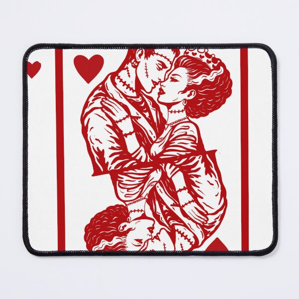 Item preview, Frankenstein Couple 2 of Hearts – Spooky Valentine Playing Card designed and sold by MoeJoedesign .