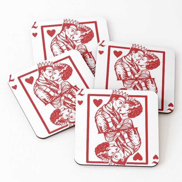 Item preview, Frankenstein Couple 2 of Hearts – Spooky Valentine Playing Card designed and sold by MoeJoedesign .