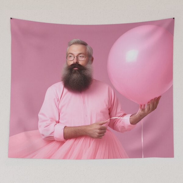 Item preview, Graceful Bearded Dancer with Pink Balloon designed and sold by anytka.