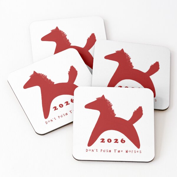 Item preview, The red horse "Don't Push The Horses" in 2026 designed and sold by VitSArt.