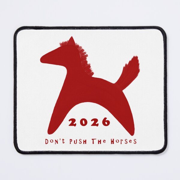 Item preview, The red horse "Don't Push The Horses" in 2026 designed and sold by VitSArt.