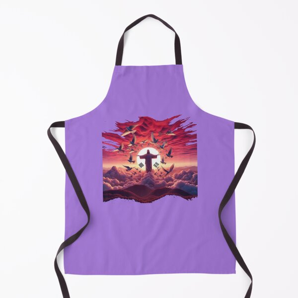 Item preview, Jesus Silhouette in Crimson Sunset Sky – Cute 3D Bird Formation Art with Korea Flag , designed and sold by PaintMeWorld.
