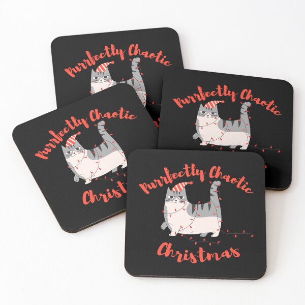 Item preview, Purrfectly Chaotic Christmas – Black Funny Cat Holiday Design Quote for Cat Lovers designed and sold by Artycom.